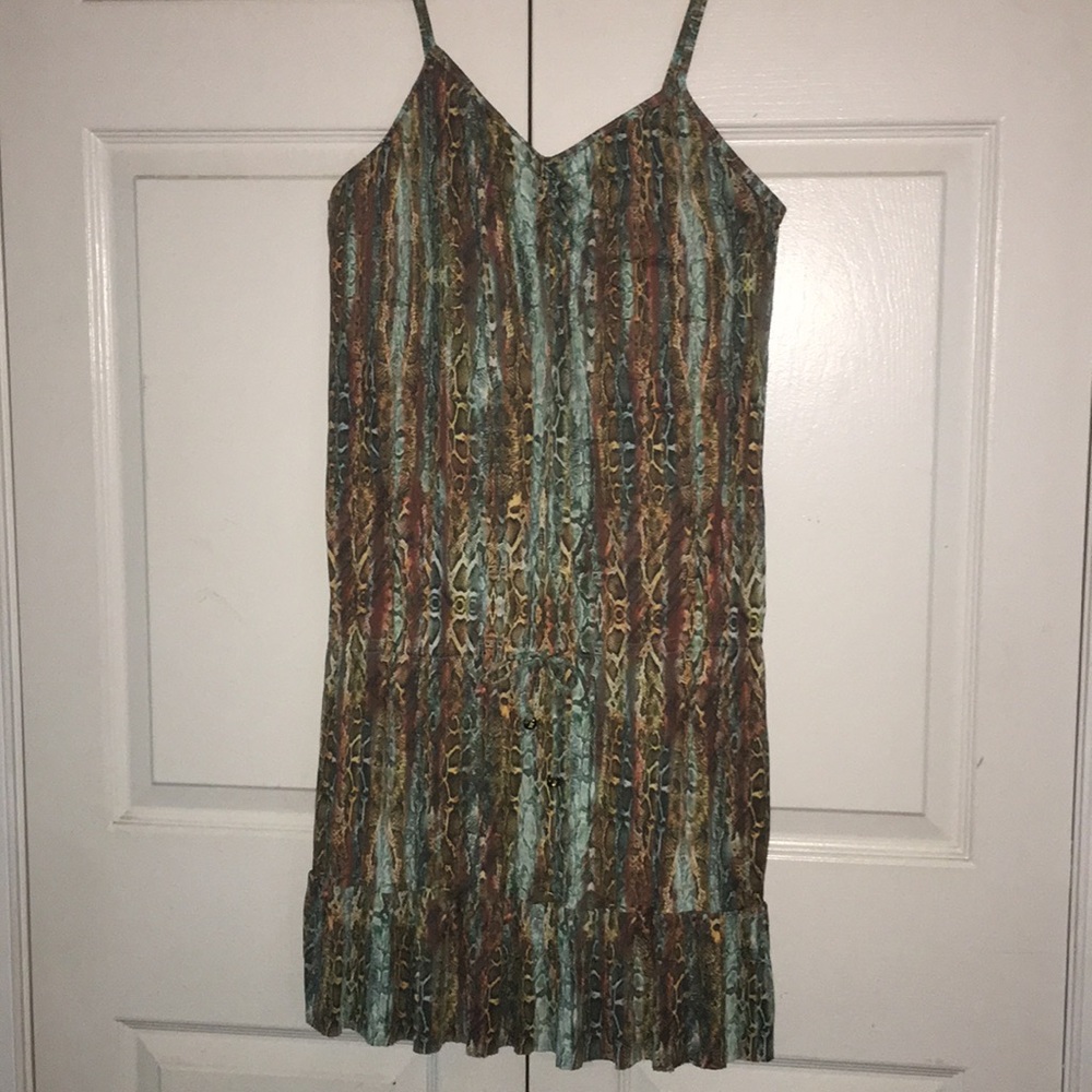 Salsa thin straps vnk blouson dress reptile print